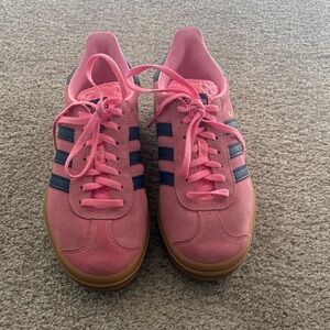 Adidas Women's Pink and Navy Sneakers
